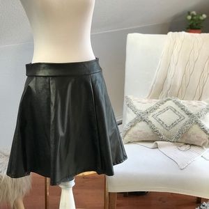 Faux leather skater skirt